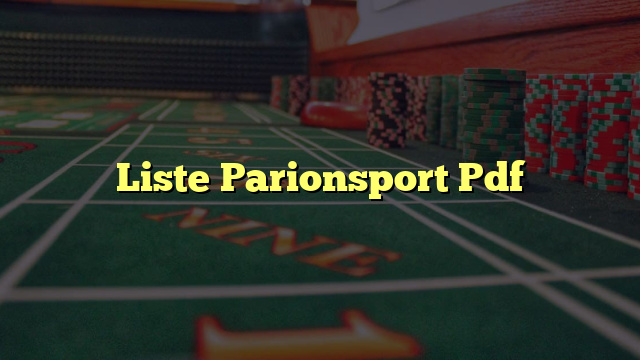 Liste Parionsport Pdf